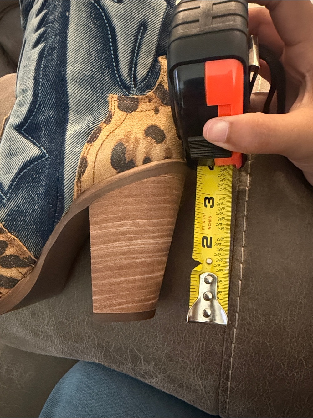 dingo Leopard & Denim Western Heeled Boots - Picture 9 of 11